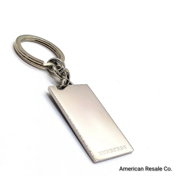 Vintage BURBERRY Nova Check Rectangle Keychain Fob Purse Charm- Unisex - Picture 3 of 7